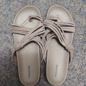 Maurices Women's Cream Strappy Sandals